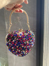 Heart Rhinestone Crystal Clutch - Diamond Inlay Mini Evening & Wedding Bag with Chain Strap