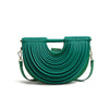 Gold Handwoven Rope-Knot Half-Moon Evening Clutch – Women's Luxury PU Shoulder Bag
