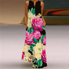 Elegant Sunflower 3D Floral Maxi Dress – Sleeveless V-Neck Summer Beach Sundress for Women