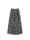 High Waist Plaid A-Line Skirt Plus Size Summer Flattering for Pear-Shaped Figures