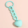 Handmade Heart Resin Keychain with Acrylic Link Chain Handbag Pendant for Women and Girls Gift