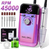 Rechargeable 45,000 RPM Electric Nail Drill for Acrylic & Gel – Portable Manicure Pedicure Tool