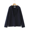 Plus Size Women's V-Neck Knit Sweater - Loose Long Sleeve Warm Autumn Winter Jumper