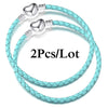 2-Pack Leather Chain Charm Bracelets with Beads – Handmade Couples Pulsera Jewelry (Unisex)