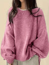 Plus Size Women's Loose Knit Sweater Pullover - Casual O-Neck Long Sleeve Tunic for Fall & Winter