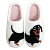 Plush Dachshund Slippers Closed Toe Fluffy Slip-On House Shoes Warm Anti-Slip Indoor Outdoor
