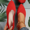 Pointed Toe Knitted Slip-On Flats for Women — Casual Office Ballet Loafers