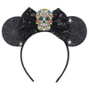 Disney Lilo & Stitch Mickey Mouse Ears Headband, Sequined 5-inch (12.7 cm) Bow Hairband for Women, Girls & Kids