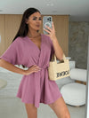 Women's Summer Wide-Leg Jumpsuit - Office Lady Polyester Romper