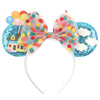 Disney Lilo & Stitch Mickey Mouse Ears Headband, Sequined 5-inch (12.7 cm) Bow Hairband for Women, Girls & Kids