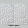 2-Pack White Snowflake Nail Stickers with Sparkling Rhinestones — Self-Adhesive Christmas Nail Decals, 6.5 x 10.2 cm (2.6 x 4.0 in)