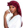 Oversized Satin Sleep Bonnet with Ribbon Breathable Elastic Turban Headwrap for Women