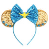 Mickey & Minnie Sequin Ear Headband with Bow – Disney-Inspired Hairband for Women & Kids, Party Cosplay