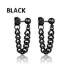 Punk Stainless Steel Stud Earrings Black – Unisex Vintage Hip Hop Ear Studs