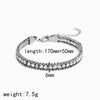 Gold Cubic Zirconia Stainless Steel Adjustable Women's Tennis Bracelet 17-20 cm (6.7-7.9 in) Non-Tarnish Iced-Out Chain