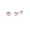 2-Pack Stainless Steel Heart & Moon Screw-Back Stud Earrings for Tragus & Cartilage Piercing, Silver