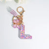 Sequin Letter Keychain with Tassel & Butterfly Charm – Initial A-Z Resin Keyring for Women, Bag & Car (55mm / 2.2 in)