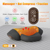 Electric Cervical Neck Massager Pillow with Heat & Vibration, Traction Orthopedic Support for Neck & Back