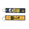 Anime Embroidered Keychain Double-Sided Key Fob 3 x 13 cm (1.2 x 5.1 in) for Backpacks Cars Motorcycles Gift