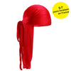 Silky Satin Durag Bandana Turban Headwrap - Long Tail Biker Headwear, One Size Fits Most