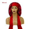 Satin Sleep Cap for Women – Large Widened Night Bonnet with Long Streamer Elastic Hair Care Turban