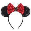 Disney Mickey Mouse Sequin Ears Headband with Bow - Halloween Party Cosplay Hairband for Women & Kids