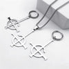 Azazel Stainless Steel Ghost Pendant Necklace – Neo-Gothic Link Chain, Unisex Geometric Pendant