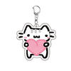 Funny Cat Meme Silicone Keychain Lanyard & Bag Charm – Cute Cat Pendant Gift for Women, Students & Best Friends