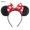 Disney Sequined Mouse Ear Headband with Rainbow Bow, Festival Party Hairband for Women & Girls