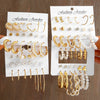 24-Pair Vintage-Inspired Small Hoop Earring Set for Women – Elegant Geometric Alloy Hoops for Daily Wear & Gifts