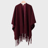 Women's Winter Poncho Shawl – Double-Sided Thick Pashmina-Style Cape, Luxury Blanket Scarf & Cloak