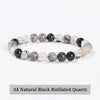 Natural Stone Beaded Bracelet 6/8/10mm — Obsidian Fluorite Quartz Jasper Stretch Yoga Bracelet for Women & Men
