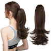 SARLA Clip-In Wavy Ponytail Extension 14 in (35 cm) - Synthetic High-Temp Fiber with Claw Clip & Elastic Band