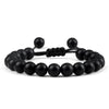 8mm Tiger Eye & Lava Stone Adjustable Braided Bracelet — Unisex Beaded Yoga Healing Energy Bracelet