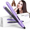 2-in-1 Hair Straightener & Curling Iron Ceramic Flat Iron Fast Heat Dual Voltage