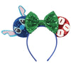 Disney Lilo & Stitch Mickey Mouse Ears Headband, Sequined 5-inch (12.7 cm) Bow Hairband for Women, Girls & Kids