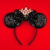 Disney Mickey Mouse Sequin Ears Headband with Bow - Halloween Party Cosplay Hairband for Women & Kids