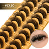 3D Faux Mink Wispy Cat-Eye False Eyelashes – 10 Pairs, Layered Natural-Look Lashes (15–20 mm / 0.59–0.79 in)