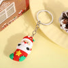 Santa and Reindeer Resin Christmas Keychain - Cute Cartoon Pendant Key Ring Charm for Backpack Purse Ornament