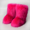 Women's Mid-Calf Faux Fox Fur Snow Boots – Plush-Lined Warm Winter Boots, Up to EU 46