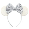 Disney Sequined Mouse Ear Headband with Rainbow Bow, Festival Party Hairband for Women & Girls