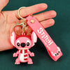 Stitch Holiday PVC Keychain with Santa Hat & Gift - Cute Christmas & Halloween Bag Charm