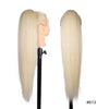 Long Ombre Blonde Synthetic Clip-In Braided Wavy Ponytail Hairpiece — Black to Brown Hair Extension