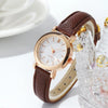 Women's Small 23mm Quartz Watch Leather Strap Arabic Numerals Fashion Wristwatch
