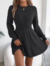 VigoCasey Grey O-Neck Knit Bodycon Dress Long Sleeve Casual Autumn Winter Women