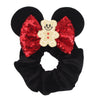 Disney Mouse Ears Sequin Velvet Bow Elastic Headband 4 in (10 cm) – Women's & Girls Party Hair Accessory