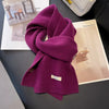 Women's 100% Wool Knitted Scarf - Thick Soft Pashmina Shawl Solid Winter Wrap 7.9 x 63 in (20 x 160 cm)