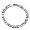 Stainless Steel Cuban Curb Chain Bracelet - Unisex Couples Wrist Jewelry