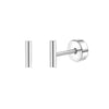 2-Pack Stainless Steel Heart & Moon Screw-Back Stud Earrings for Tragus & Cartilage Piercing, Silver