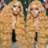 Body Wave 13x4 Lace Front Synthetic Wig - Heat Resistant 320°F, Natural Look, Adjustable Cap